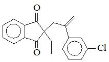 2-[2-(3-氯苯基)丙-2-烯-1-基]-2-乙基茚滿-1,3-二酮；
2-[2-(3-Chlorophenyl)-2-propen-1-yl]-2-ethyl-1H-indene-1,3(2H)-dione；
CPED