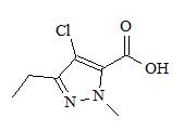 1-甲基-3-乙基-4-氯吡唑-5-甲酸； 
4-Chloro-3-ethyl-1-methyl-1H-pyrazole-5-carboxylic acid；
EMCA